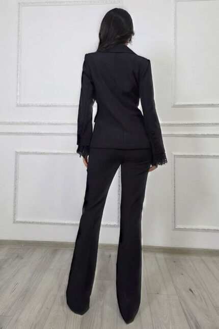 ansamblu cu sacou si pantaloni evazati S-XL