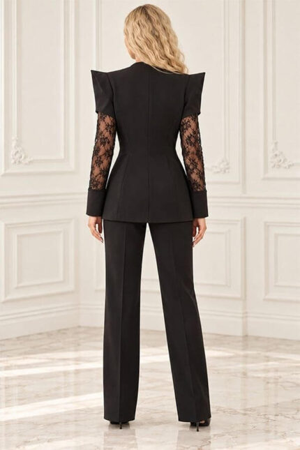costum dama fabricat italia negru elegant